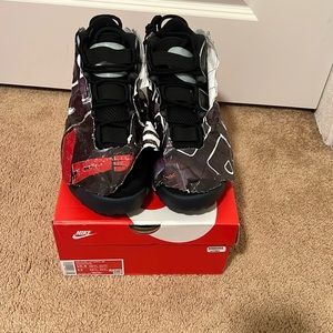 New Nike air more uptempo '96 black white -chile red noir rouge chili blanc